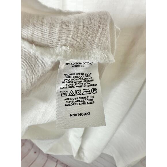 LOFT White Ooh La La Graphic Tshirt Womens Large Pink Orange - Picture 3 of 4